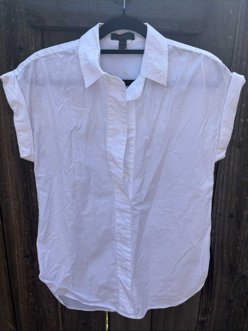 J. Crew White Short Sleeve Button-Front Shirt